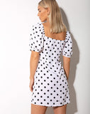 Varie Mini Dress in 80's Polka White