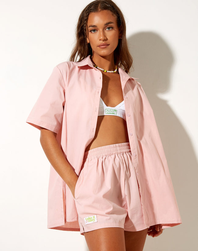 Lala Short in Poplin Pink Lady Take It Easy