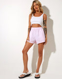 Lala Short in Vertical Stripe Pink and White