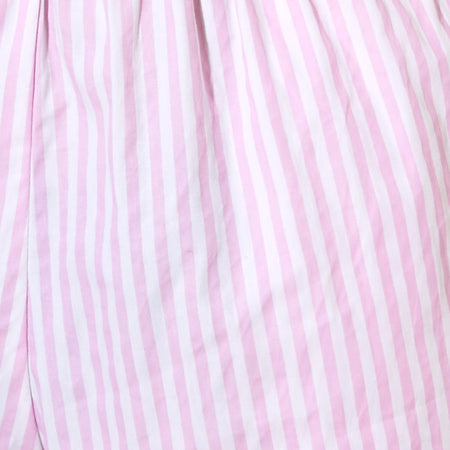 Lala Short in Vertical Stripe Pink and White