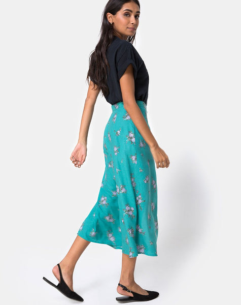 Prema Midi Skirt in Soi Rose Green