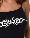 Solemo Bodice in Black with White Tribal