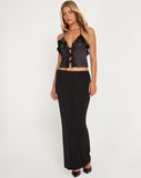 image of Soleil Halterneck Crop Top in Satin Black