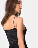 Solemo Bodice in Pinstripe Black