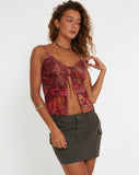 image of Soren Cami Top in Abstract Paisley Red