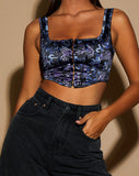 Elix Crop Top in Dragon Blue