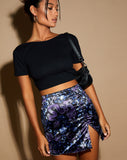 Wren Mini Skirt in Dragon Blue