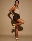 Image of Solena Mini Skirt in Mesh Chocolate