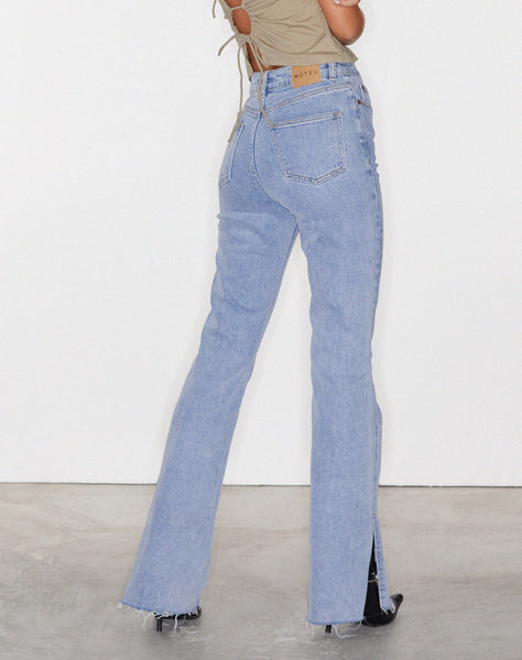 Image of Split Bootleg Jean in Light Wash