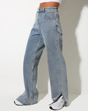 Image of Split Parallel Jeans in Light Blue Wash