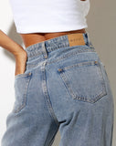 Image of Split Parallel Jeans in Light Blue Wash