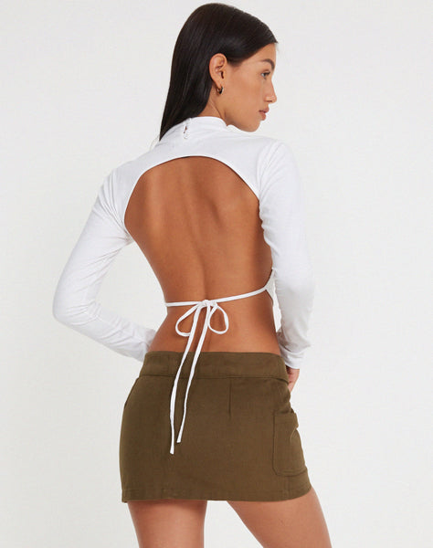 image of Stina Mini Skirt in Khaki