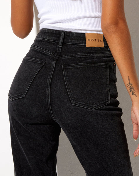 Image of Straight Leg Jeans in Black Wash