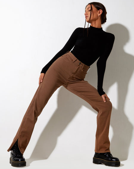 Seam Parallel Jeans in Rich Brown