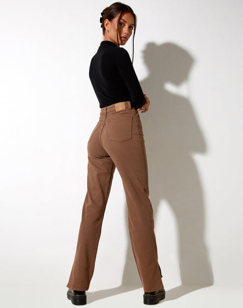 Image of Straight Leg Jeans in Rich Brown