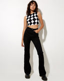 Image of Sude Crop Top in Harlequin Black and White