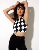 Image of Sude Crop Top in Harlequin Black and White