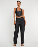 image of Zova Wide Leg Trouser in Pu Black