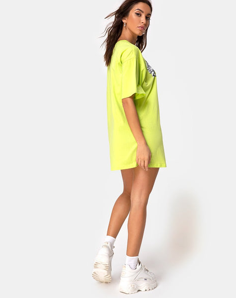 Sunny Kiss Tee in Lime with Cherub