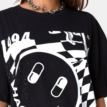 Sunny Kiss Tee in Black w/ White Dream Scape