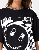 Sunny Kiss Tee in Black w/ White Dream Scape