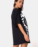 Sunny Kiss Tee in Black w/ White Dream Scape