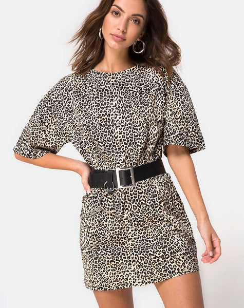 Sunny Kiss Oversize Tee in Rar Leopard