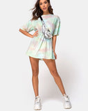 Sunny Kiss Tee Dress in Pastel Tie Dye