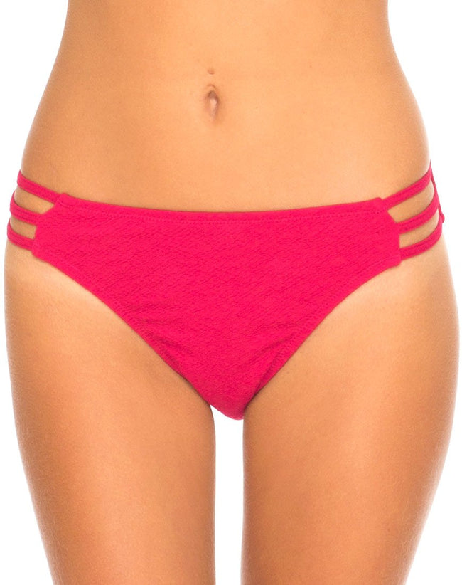 Motel Sunstone Strappy Bikini Bottom in Raspberry