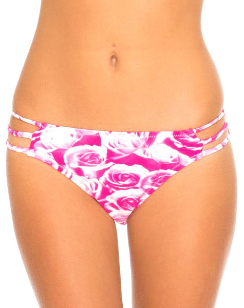 Motel Sunstone Strappy Bikini Bottom in Monorose Pink