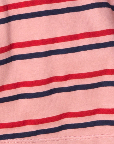 Super Cropped Tee in 70's Stripe Pink Horizontal