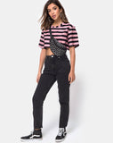 Super Cropped Tee in Campbell Stripe