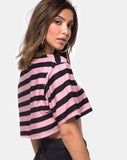 Super Cropped Tee in Campbell Stripe