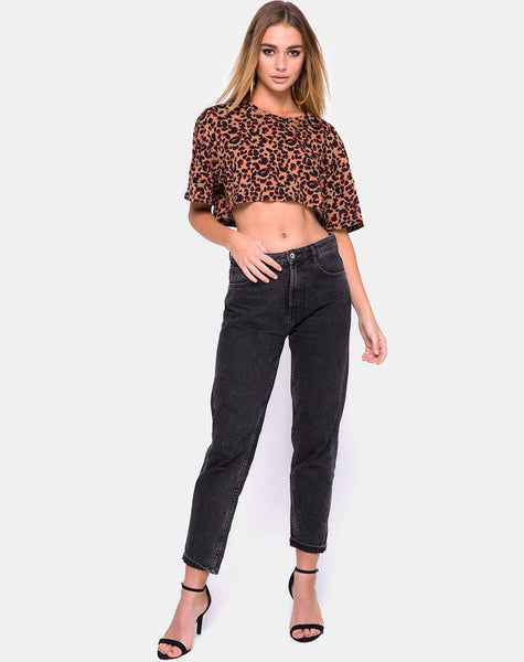 Super Cropped Tee in Jungle Leopard