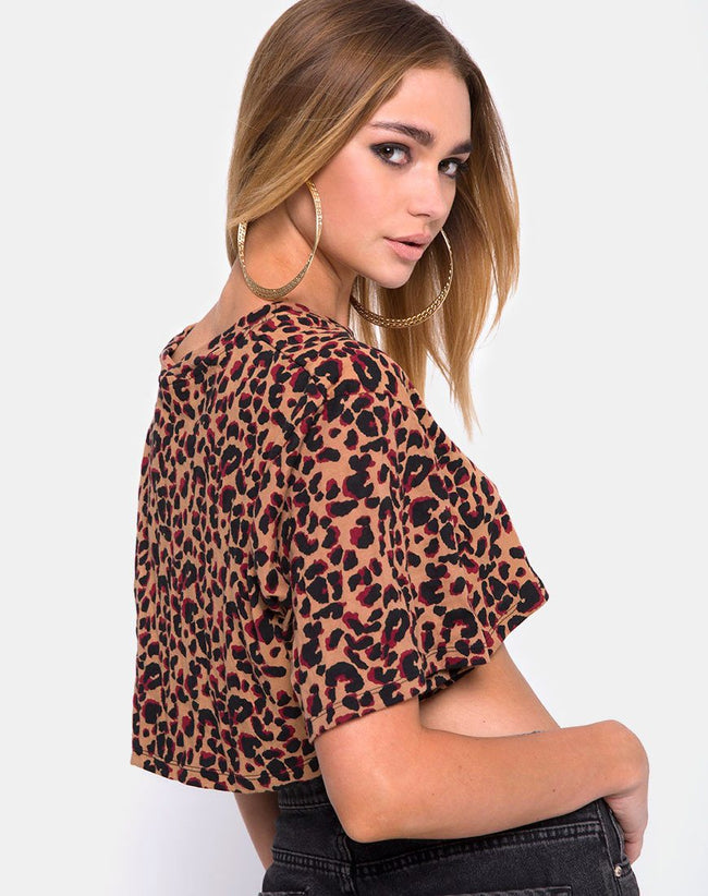 Super Cropped Tee in Jungle Leopard