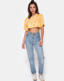 Super Crop Tee in Sunkissed Floral Yellow