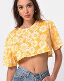 Super Crop Tee in Sunkissed Floral Yellow