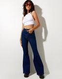 Image of Super Flare Jeans in Mid Blue