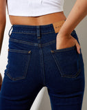 Image of Super Flare Jeans in Mid Blue