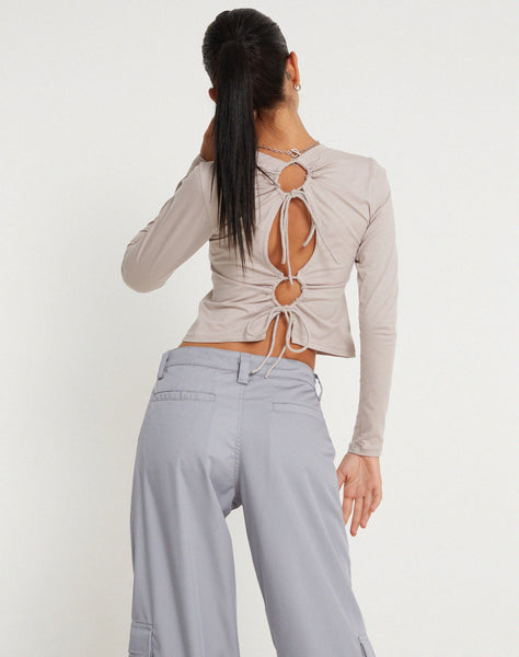 Image of Suratmi Long Sleeve Top in Mushroom