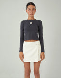 Image of MOTEL X JACQUIE Suratmi Long Sleeve Top in Ocean Storm