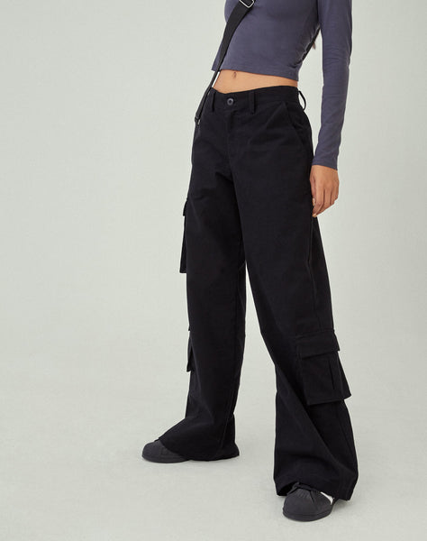 image of MOTEL X JACQUIE Shan Wide Leg Trouser in Black