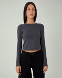 Image of MOTEL X JACQUIE Suratmi Long Sleeve Top in Ocean Storm