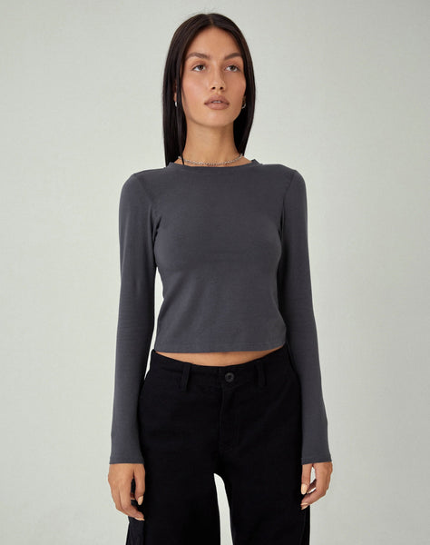 Image of MOTEL X JACQUIE Suratmi Long Sleeve Top in Ocean Storm