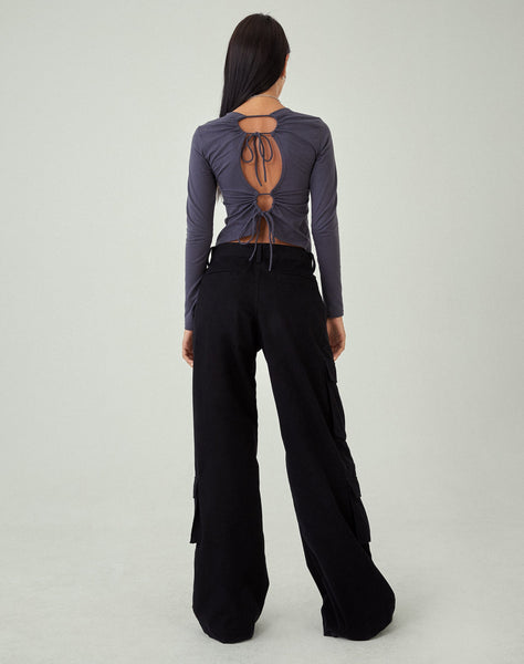 image of MOTEL X JACQUIE Shan Wide Leg Trouser in Black