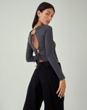 Image of MOTEL X JACQUIE Suratmi Long Sleeve Top in Ocean Storm