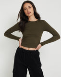 Image of Suratmi Long Sleeve Top in Olive