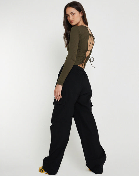 Image of Suratmi Long Sleeve Top in Olive