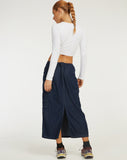 image of Swari Midi Skirt in Denim Dark Chambray