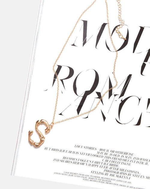 Necklace in Gold Letter S